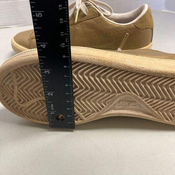 NIKE Youth Trainers Classic Premium QS-GS Leather Metallic Gold Shoes 872818-700 - Picture 4 of 12